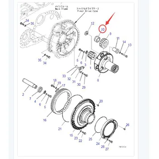 Bearing 17M-09-21140 for Komatsu D275A-2 D275A-5 D275AX-5 D275AX-5E0 D375A-3 D375A-5 D375A-5E0 Bulldozer