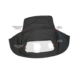 Black Convertible Soft Top w/ Plastic Window CC03823 for Chevrolet Camaro 1994-2002
