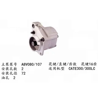 For Caterpillar CAT E300LC Excavator A8VO80 A8V107 Pilot Gear Pump