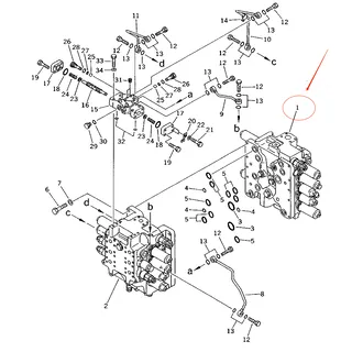 Control Valve Assy 709-79-22202 for Komatsu PC220LC-5 PC220-5 PC200LC-5X PC200LC-5S PC200LC-5 PC200-5X PC200-5S PC200-5 Original Used