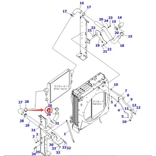 Cooling Hose 208-03-76660 for Komatsu PC400-8 PC400LC-8 PC430-8 PC450-8 PC450LC-8 PC460LC-8 PC500LC-8 PC550LC-8