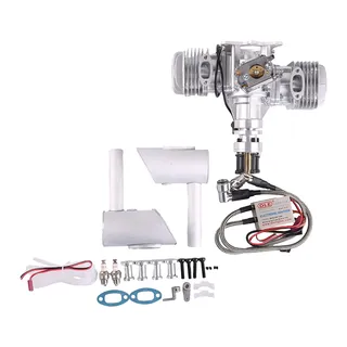 DLE-60 Twin Cylinder Two Stroke Side Exhaust Gas Engine for Large-Scale RC Aircraft and Unmanned Aerial Vehicles