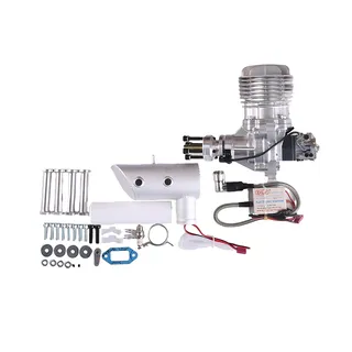 DLE-61 Single Cylinder Two Stroke Side Exhaust Gas Engine for Large-Scale RC Aircraft