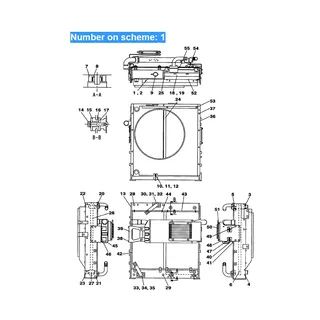 For Case Excavator CX240B CX240BLR Water Tank Radiator Core ASS'Y LN001870 LN002920