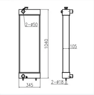 For Doosan Excavator DX190W Water Tank Radiator ASS'Y