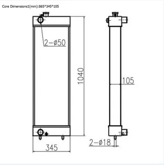 For Doosan Excavator DX225 Water Tank Radiator ASS'Y