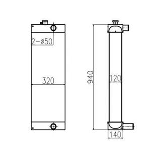 For  JCB Excavator JS140 JS130LC Water Tank Radiator Core ASS'Y