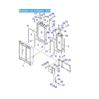 For Komatsu Bulldozer D65EX-15E0 D65PX-15E0 D65WX-15E0 Water Tank Radiator Core D60 ASS'Y 14X-03-35112