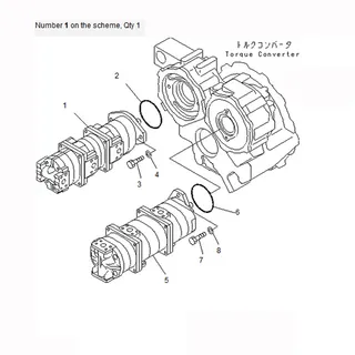For Komatsu Crane LW100-1X LW100-1H Hydraulic Pump 705-55-13020