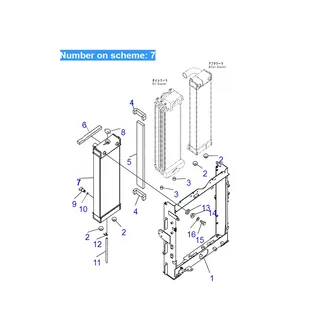 For Komatsu Excavator PC200-8E0 PC200LC-8E0 Water Tank Radiator ASS'Y 205-03-31110