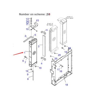 For Komatsu Excavator PC200LL-8 PC220-8 PC220LC-8 PC240LC-8K PC240NLC-8K Water Tank Radiator ASS'Y 206-03-21412