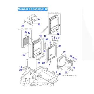 For Komatsu Excavator PC20MR-1 PC20MRX-1 PC20UU-3 Engine 3D74E Hydraulic Oil Cooler 21U-03-31130 20C-03-31410