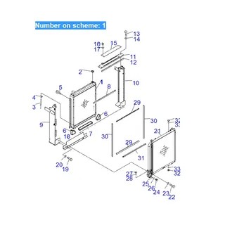 For Komatsu Excavator PC220LL-7L PC270-7 PC270LC-7L PC270LL-7L PC290LC-7K PC308USLC-3 Water Tank Radiator ASS'Y 206-03-72110