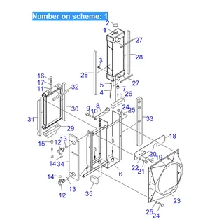 For Komatsu Excavator PC40MR-2 PC40MR-2-AC PC50MR-2 PC50MR-2-AC Water Tank Radiator ASS'Y 22M-03-21330