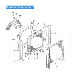 For Komatsu Excavator PW100-3 PW100N-3 PW100S-3 Engine S6D95L Hydraulic Oil Cooler 20D-03-41110 20D-03-42110 20D-03-41410