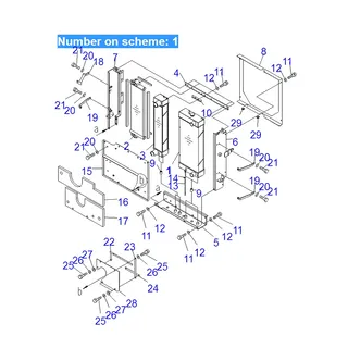 For Komatsu Wheel Loader WA200-5 WA250-5 Water Tank Radiator Core ASS'Y 418-03-31113