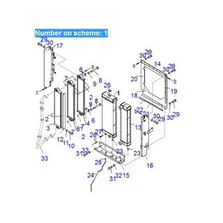For Komatsu Wheel Loader WA320-6 WA320PZ-6 Water Tank Radiator Core ASS'Y 419-03-48110