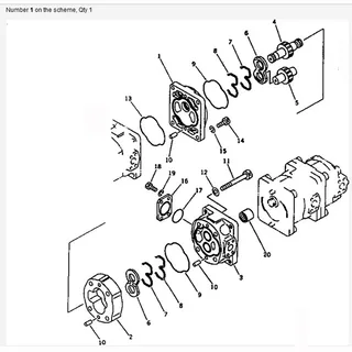 For Komatsu Wheel Loader WA380-1 WA380-1LC Loader and Steering Pump Ass'y 705-56-34180