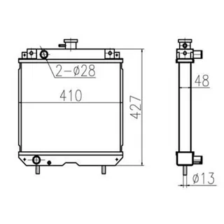 For Kubota B2400 Water Tank Radiator Core ASS'Y