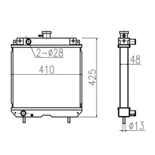 For Kubota B2710 Water Tank Radiator Core ASS'Y