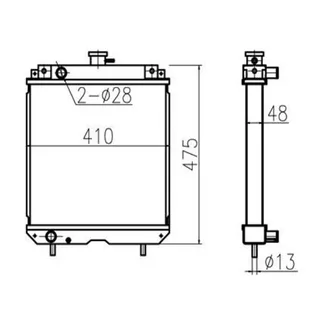 For Kubota GT23 Water Tank Radiator Core Assy T0430-1600-1