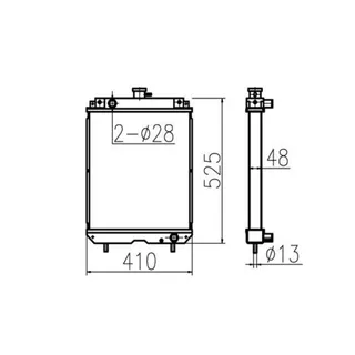 For Yanmar US40 US46 US50 Water Tank Radiator Core ASS'Y 129457-44501