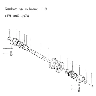 For Caterpillar CAT E300B EL300B Track Roller Bottom Roller 085-4973 1R-8165