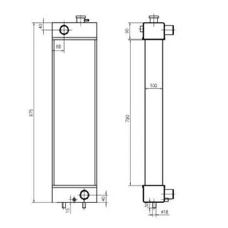 For Komatsu Excavator PC128US-8 Water Tank Radiator Core ASS'Y