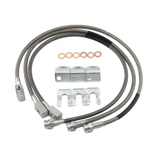 Front and Rear Extended Brake Line Hose Kit 89715 for Jeep Cherokee XJ 1984-2001 Wrangler TJ 1997-2006 YJ 1987-1995