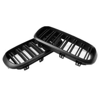 Gloss Black Dual Slats Front Kidney Grill Grille 51712334708 51712334710 for BMW F15 F16 X5 X6 2014-2018