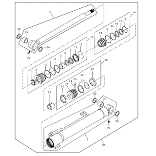 Hydraulic Boom Cylinder 4467672 for John Deere Excavator 35C 35ZTS