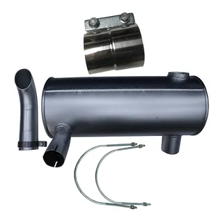 Muffler 4479646 with Clamp and 2Pcs U-Bolt for Hitachi Excavator ZX130W ZX160 ZX160W ZX180LC ZX180W ZX185USR ZAXIS180W