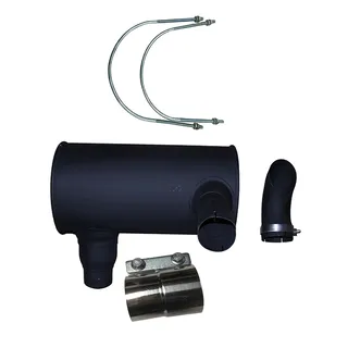 Muffler 6754-11-5310 with Clamp and 2Pcs U-Bolt for Komatsu Engine 6D107E Excavator PC200-8 PC220-8 PC240-8 PC200LC-8 PC210-8K PC210LC-8 PC230NHD8