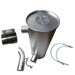 Muffler Silencer LQ12P00016P1 with Clamp and 2Pcs U-Bolt for Mitsubishi Engine 6D34 Kobelco Excavator SK230-6 SK230-6E SK250-6 SK250-6E SK250LC SK250LC-6E