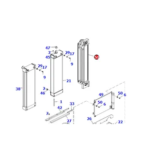 Oil Cooler 20E-03-31211 for Komatsu PW140-7 Excavator