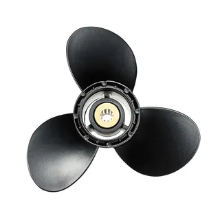 Outboard Propeller 58100-93723-019 for Suzuki 8-20Hp 9 1/4 X 9 Aluminum Al X4P2 Alloy 3 Blade Black 10 Spline Tooth R Rotation