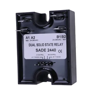 SSR 17-32VDC Input 280VAC 40A Dual Solid State Relay SADE2440 Replace Crydom D2440DE Zero-Crossing Resistive Loads