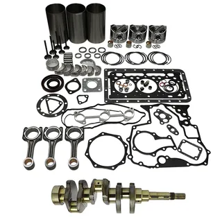 Standard Overhaul Rebuild Kit and 3 Pieces Connecting Rod with Crankshaft for Kubota D1703 D1703E Engine L3300 KL265