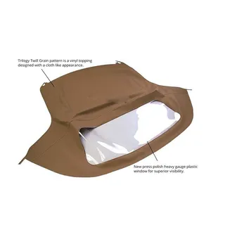 Tan Convertible Soft Top w/DOT Approved Plastic Window 25-656165 for BMW Z3 1996-2002