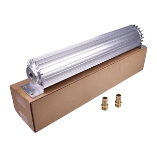 Universal 18" Single Pass Aluminum Finned Transmission Oil Cooler With Two 3/8" NPT Fittings