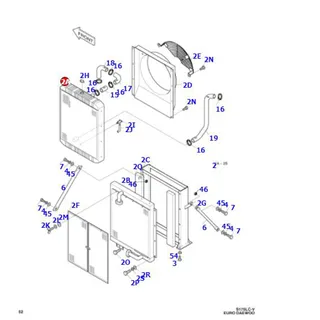 Water Radiator 13C21000 for Doosan Excavator Solar 175LC-V 170LC-V 160W-V 155LC-V 140W-V 160W-V
