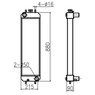 Water Radiator Core LN003470 for CASE CX75 Crawler Excavator