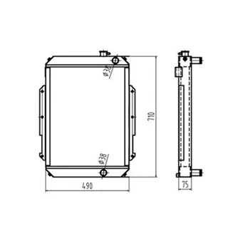 Water Tank Radiator 11M8-40022 for Hyundai Excavator R55-7 R55W-7