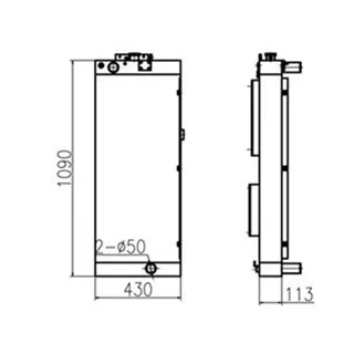 Water Tank Radiator 11Q6-40630 11Q6-40631 for Hyundai Excavator R210LC-9 R250LC-9