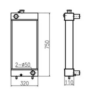 Water Tank Radiator 3077640 3077639 for Caterpillar CAT Excavator E307D