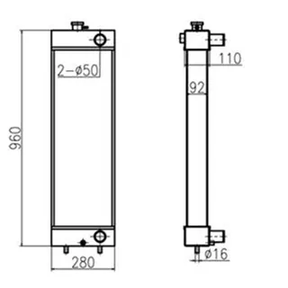 Water Tank Radiator 3263865 for Caterpillar CAT Excavator E312D Old