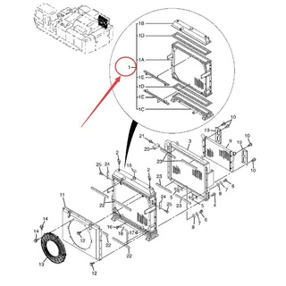 Water Tank Radiator 4474012 for John Deere Excavator 800C