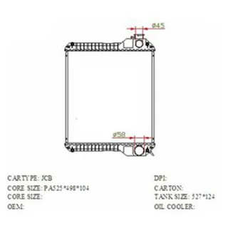 Water Tank Radiator Core Assy for JCB-004 525*500*104mm
