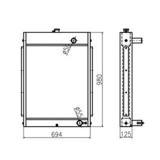 Water Tank Radiator for Hyundai Excavator R200-3