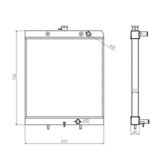 Water Tank Radiator for Hyundai Excavator R80-7